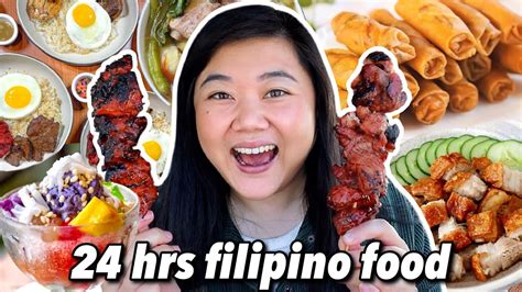 ONLY EATING FILIPINO FOOD FOR 24 HOURS Filipino Food Tour